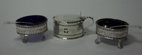 Appraisal: A George III silver three-piece cruet set Robert Hennell London