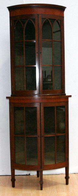 Appraisal: An Edwardian mahogany corner cabinet cm wide cm deep cm