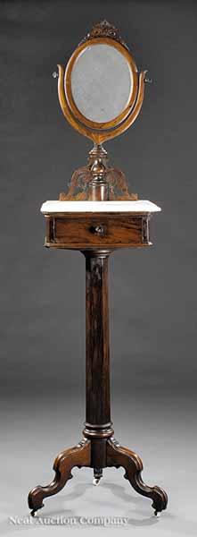 Appraisal: A Fine American Carved Rosewood Shaving Stand mid- th c