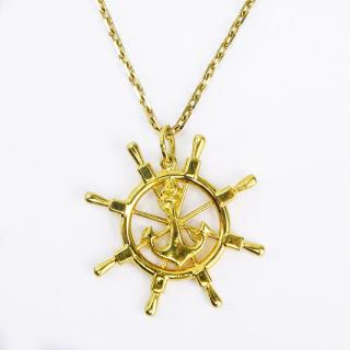 Appraisal: Vintage Karat Yellow Gold Nautical style Pendant Necklace Chain stamped