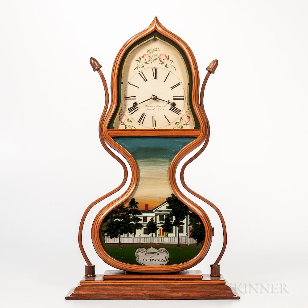 Appraisal: Reproduction J C Brown Acorn Clock Reproduction J C Brown