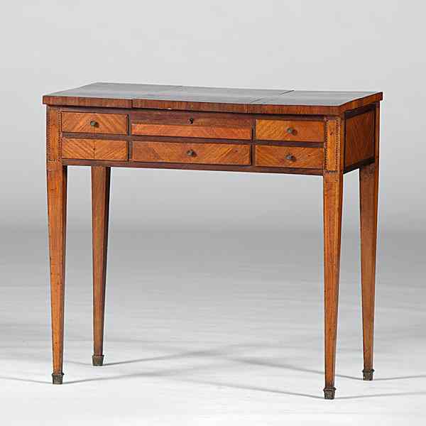 Appraisal: French Dressing Table Continental ca s A mahogany dressing table