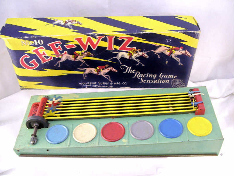 Appraisal: Wolverine Gee-Wiz Racing Game Horse racing game with original box