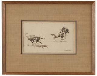 Appraisal: Edward Borein ''A Snorty Cow '' signed in the plate