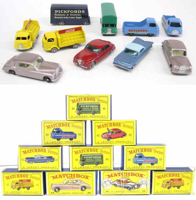 Appraisal: TEN MATCHBOX TOY VEHICLES including Coca-Cola Lorry Rolls Royce Phantom