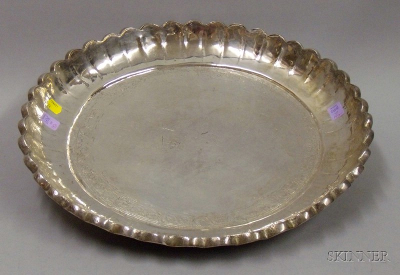 Appraisal: Silver Alms Dish possibly Persian dia in untested