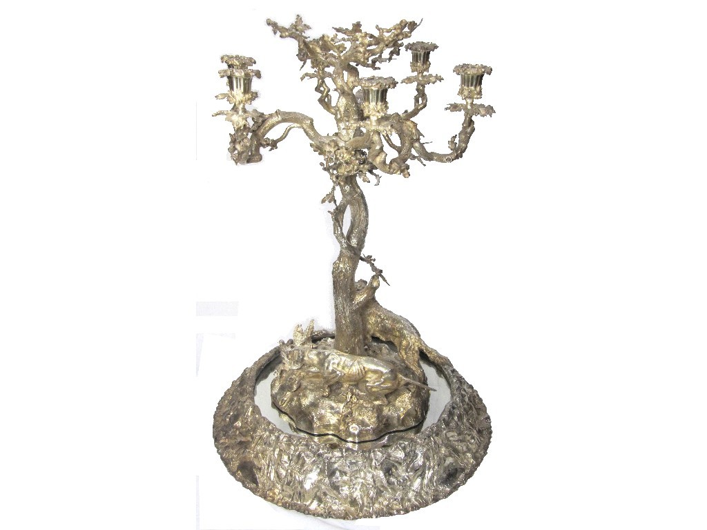 Appraisal: A large and impressive Victorian electroplated centrepiece cast as an