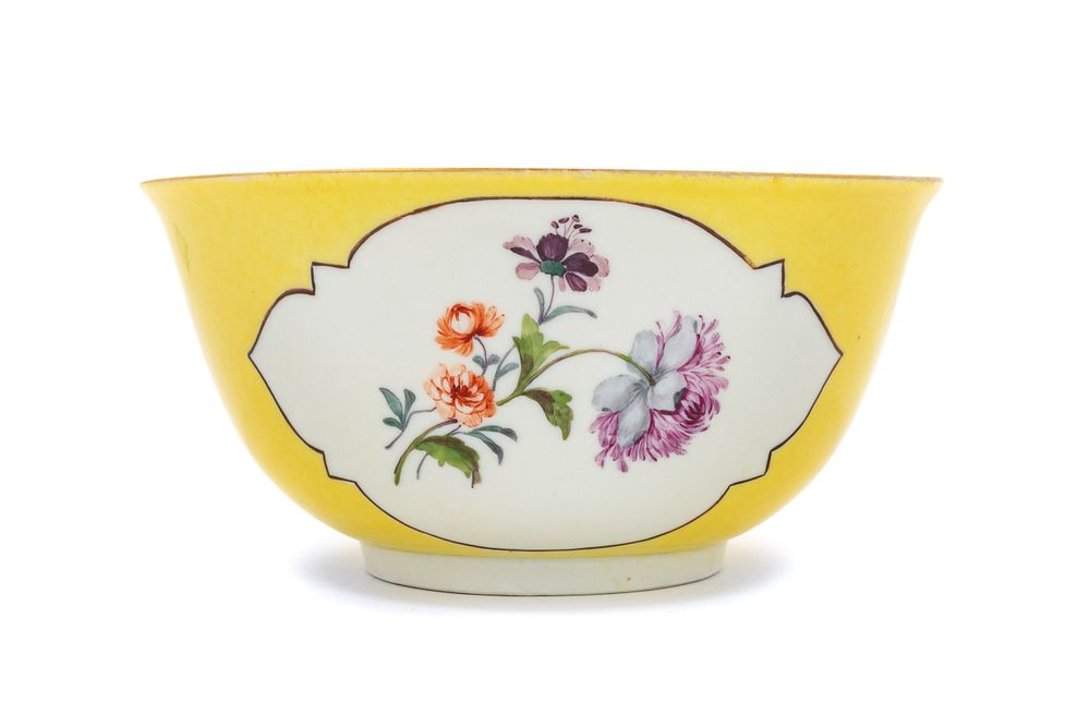 Appraisal: A Meissen Painted and Parcel Gilt Yellow Ground Porcelain Bowl