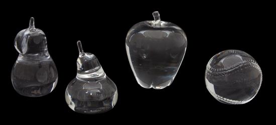 Appraisal: Sale Lot Four Steuben Glass Paperweights th century comprising a