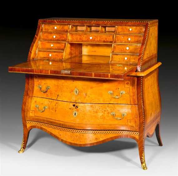 Appraisal: BUREAU CABINET Louis XV probably by J AEBERSOLD Johannes Abersold