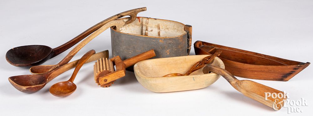 Appraisal: Group of Scandinavian woodenware Group of Scandinavian woodenware to include