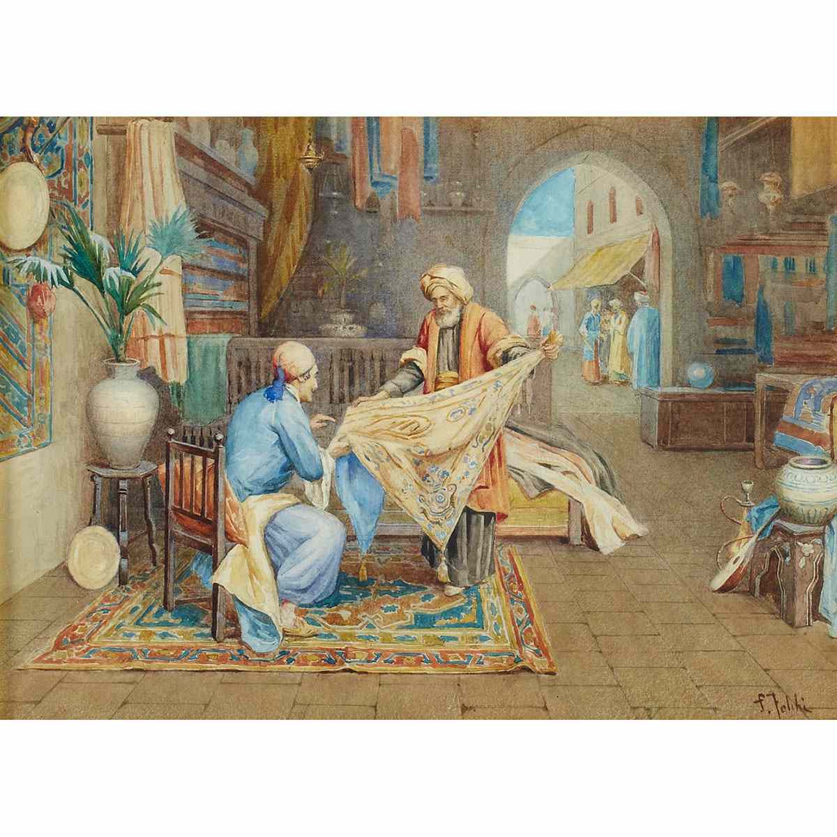 Appraisal: Paulo Folchi th th Century Italian TWO MIDDLE EASTERN BAZAAR