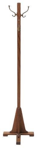 Appraisal: American Arts and Crafts oak coat rack Lakeside Craft Shop