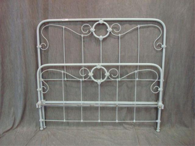 Appraisal: Victorian Queen Size Painted Iron Bed From a Syosset home