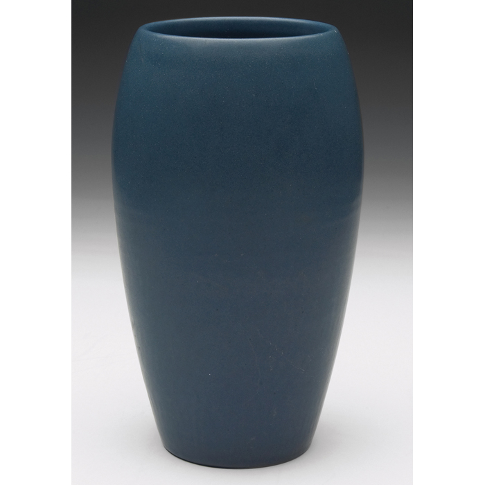 Appraisal: Marblehead vase swollen shape covered in a blue matte glaze