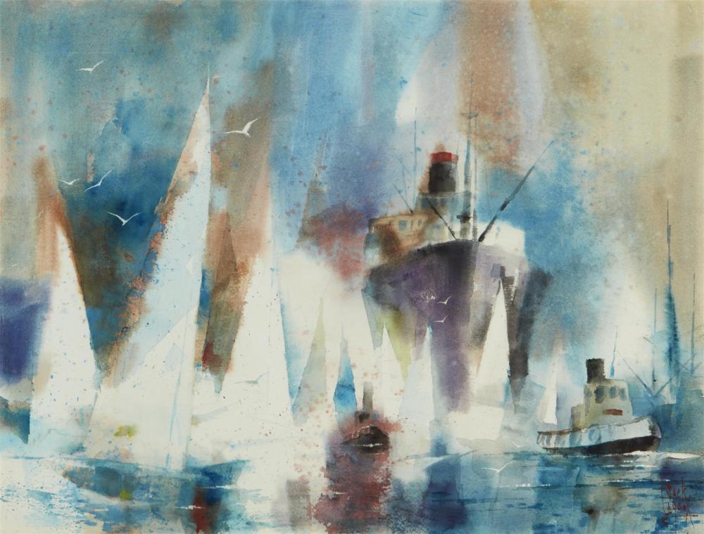 Appraisal: Jack Laycox - San Francisco CA Ships and sailboats in