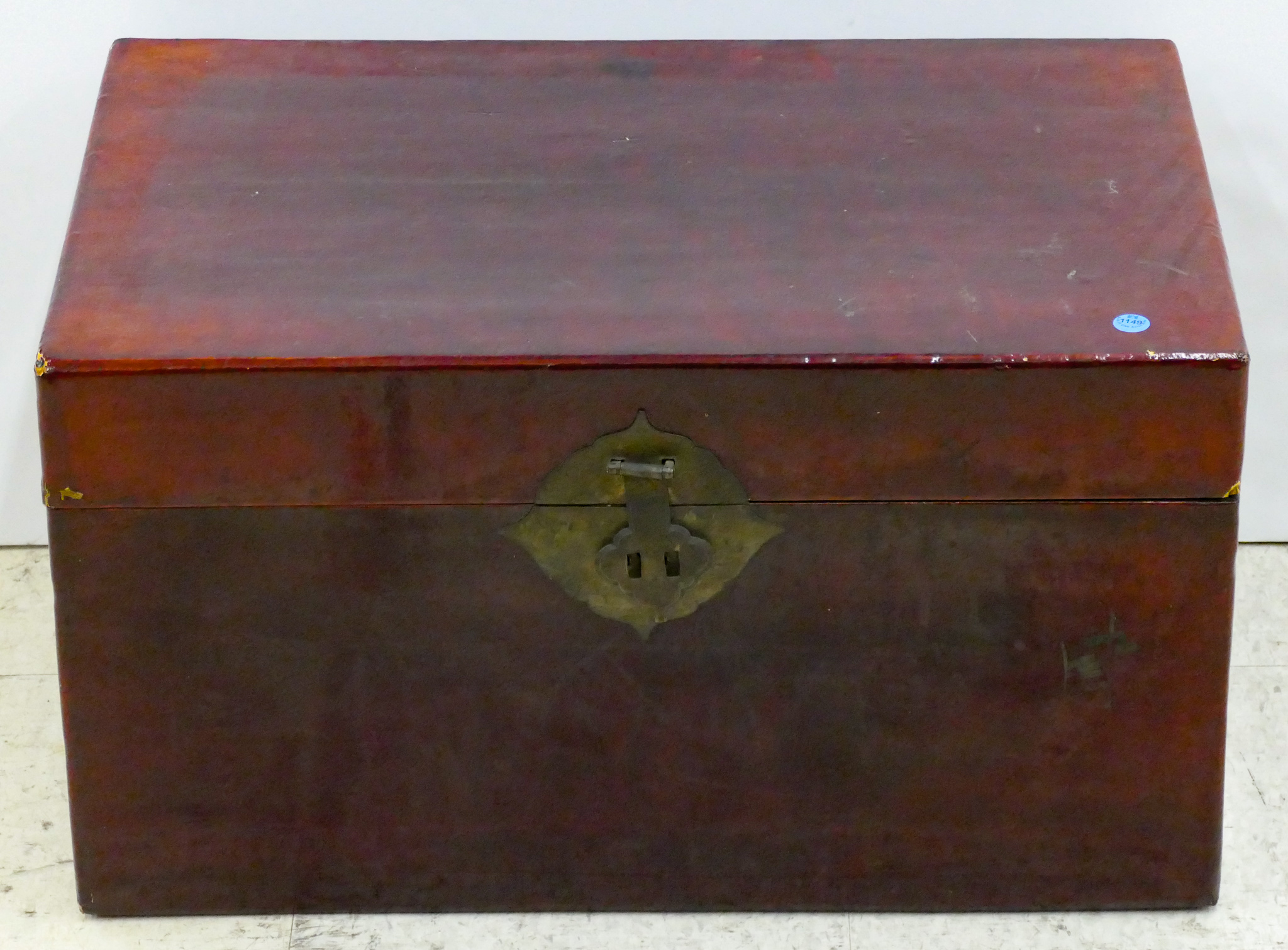 Appraisal: Old Chinese Lacquered Trunk ''x ''x '' - Breaks to