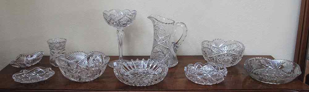 Appraisal: PIECE GROUP OF AMERICAN BRILLIANT PERIOD CUT GLASS To include