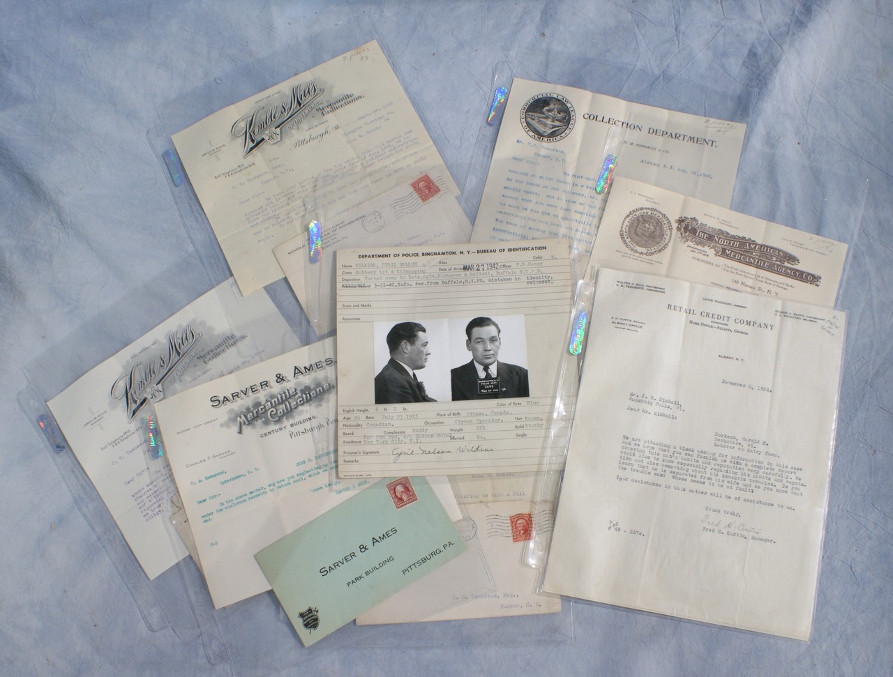 Appraisal: Crime and Security ephemera to include letterhead and one Binghamton