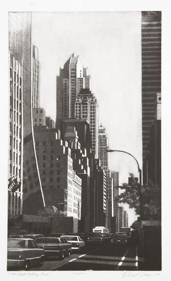 Appraisal: Richard HaasFifty Seventh Street Facing East Etching with aquatint signed