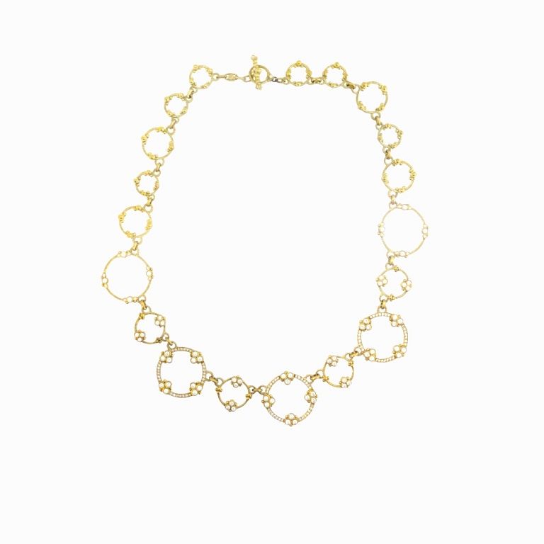 Appraisal: K Judith Ripka Diamond Circle Design Necklace K Judith Ripka