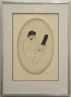 Appraisal: Al Hirschfeld - etching of Laurel Hardy signed in pencil