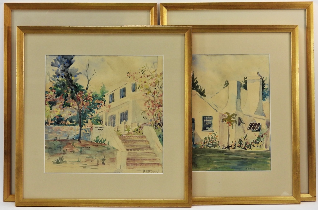 Appraisal: PC ALFRED BIRDSEY BERMUDA LANDSCAPE WC PAINTINGS Bermuda - Includes