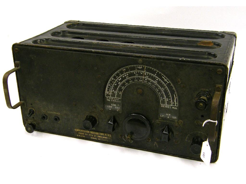 Appraisal: Pye communication receiver type PCR fitted in a rectangular steel