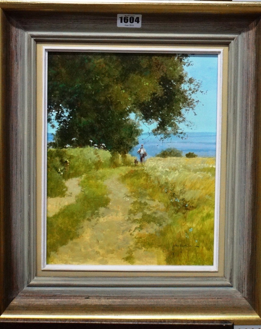 Appraisal: John Haskins b The path across the field oil on