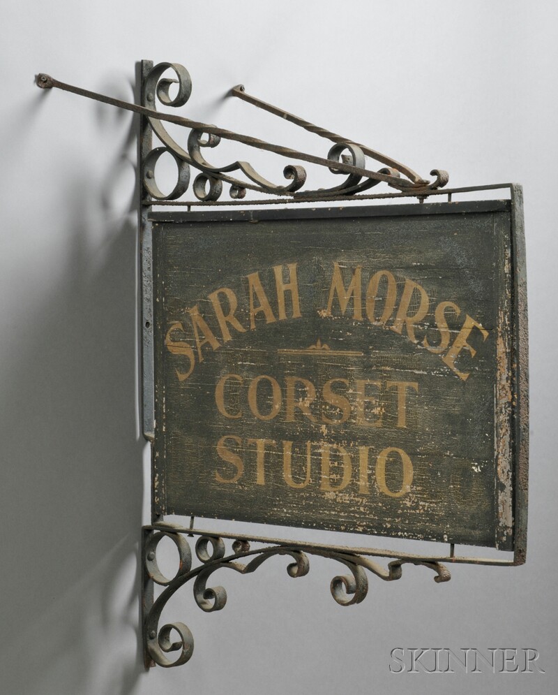 Appraisal: Painted and Gilded Wood and Wrought Iron SARAH MORSE CORSET