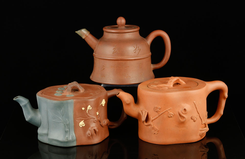 Appraisal: - Lot of Yixing Teapots Lot of three Yixing teapots