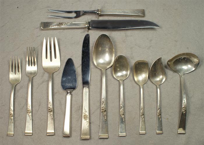 Appraisal: pcs Reed and Barton Classic Rose sterling silver flatware c