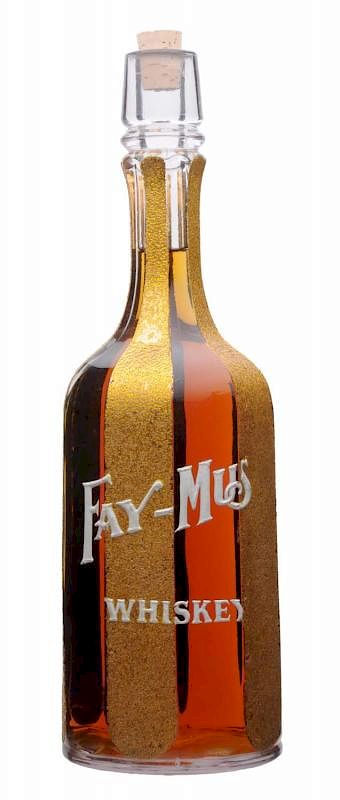 Appraisal: Fay-Mus Whiskey Bottle Nice gold gilt stripes Circa Excellent -