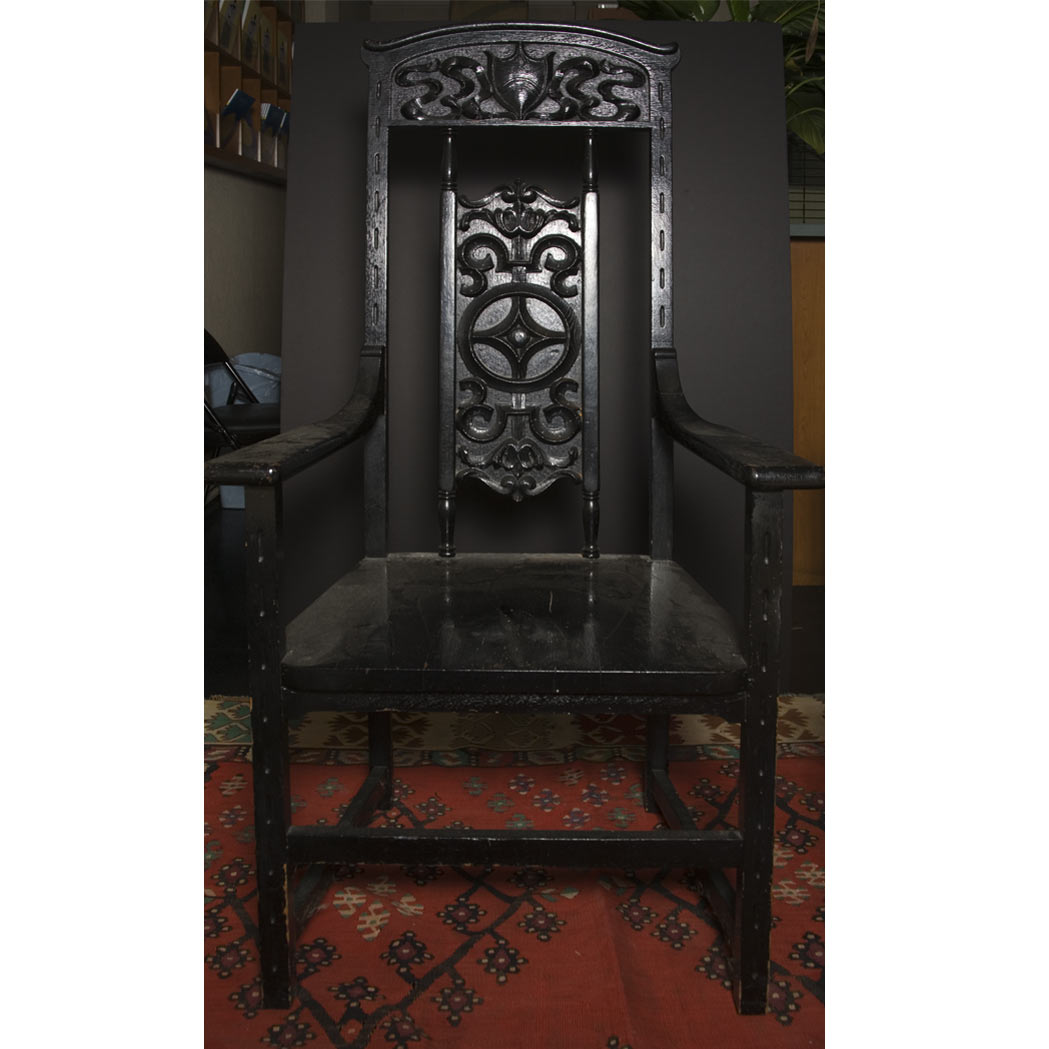 Appraisal: Two Jacobean Style Armchairs