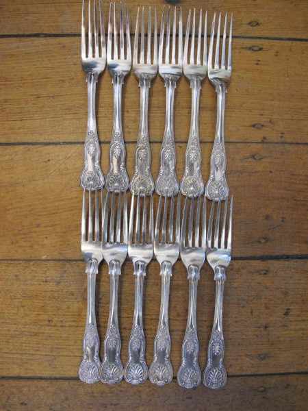 Appraisal: BAG OF VICTORIAN STERLING SILVER KINGS PATTERN ENTREE SPOONS APPROXIMATELY