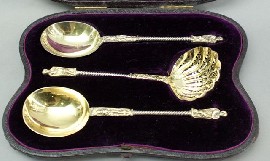 Appraisal: A Victorian dessert service in silver gilt Maker HLHL London