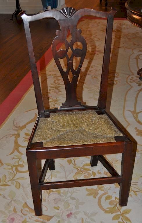 Appraisal: American Chippendale Side Chair with carved fan crest Finish wear