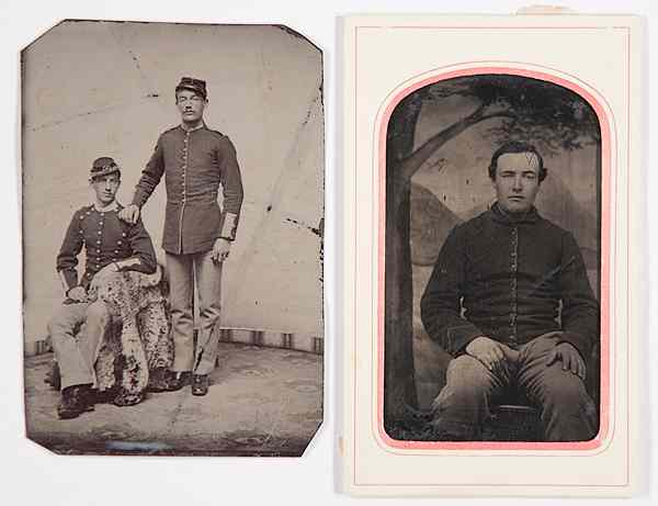 Appraisal: Civil War - Cased Images Civil War Tintypes of Soldiers