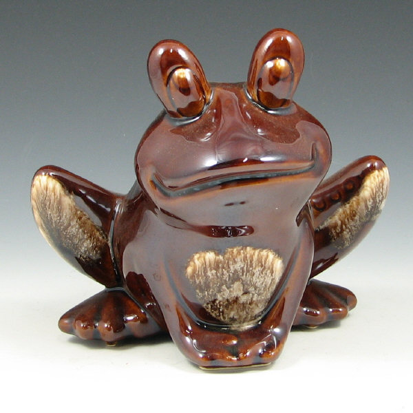 Appraisal: Hull Imperial Mirror Brown Frog Planter - Mint Imperial Mirror