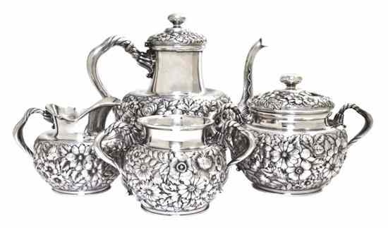 Appraisal: An American Sterling Silver Tea Service Wood Hughes comprising a