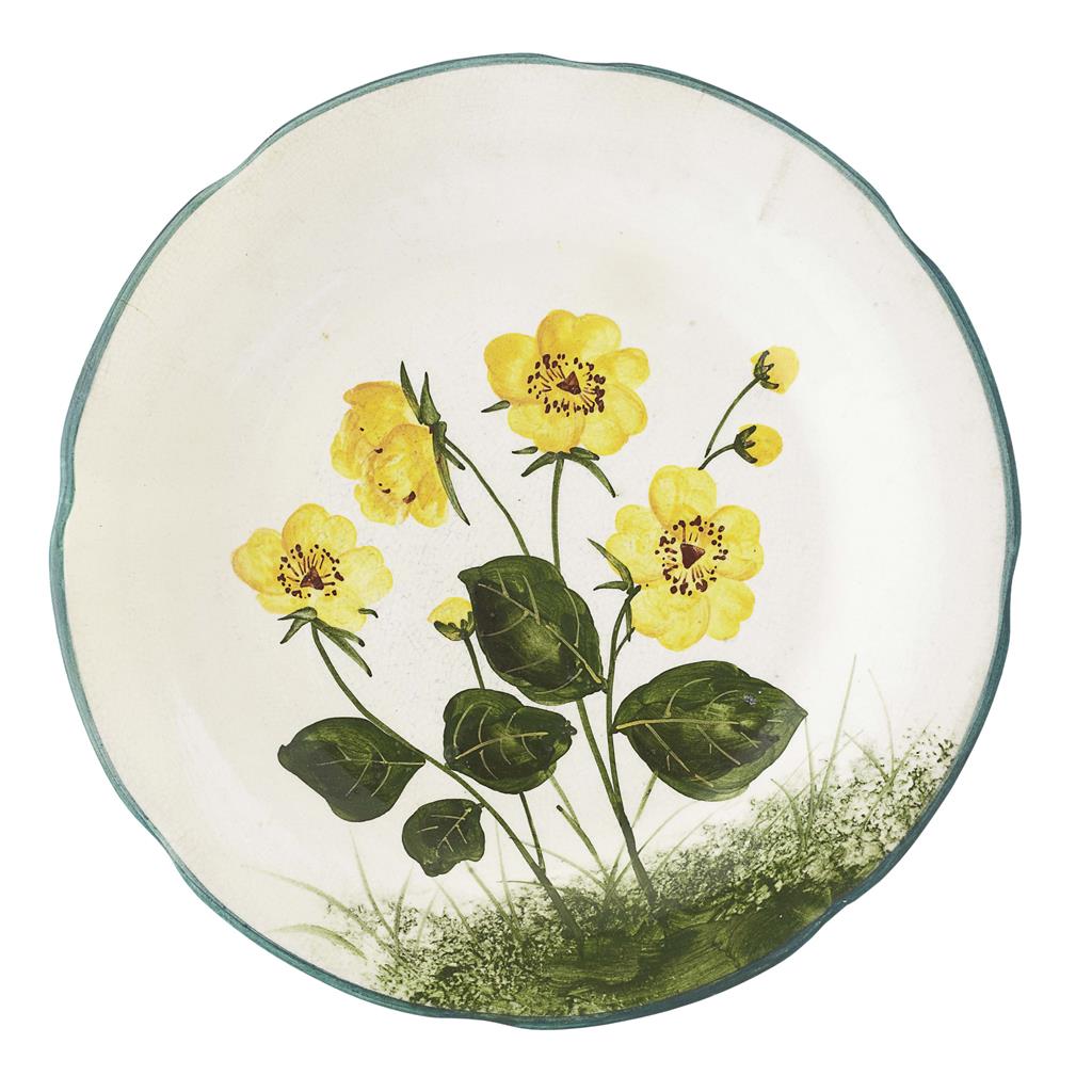 Appraisal: WEMYSS WARE A RARE 'MARSH MARIGOLDS' GORDON DESSERT PLATE CIRCA