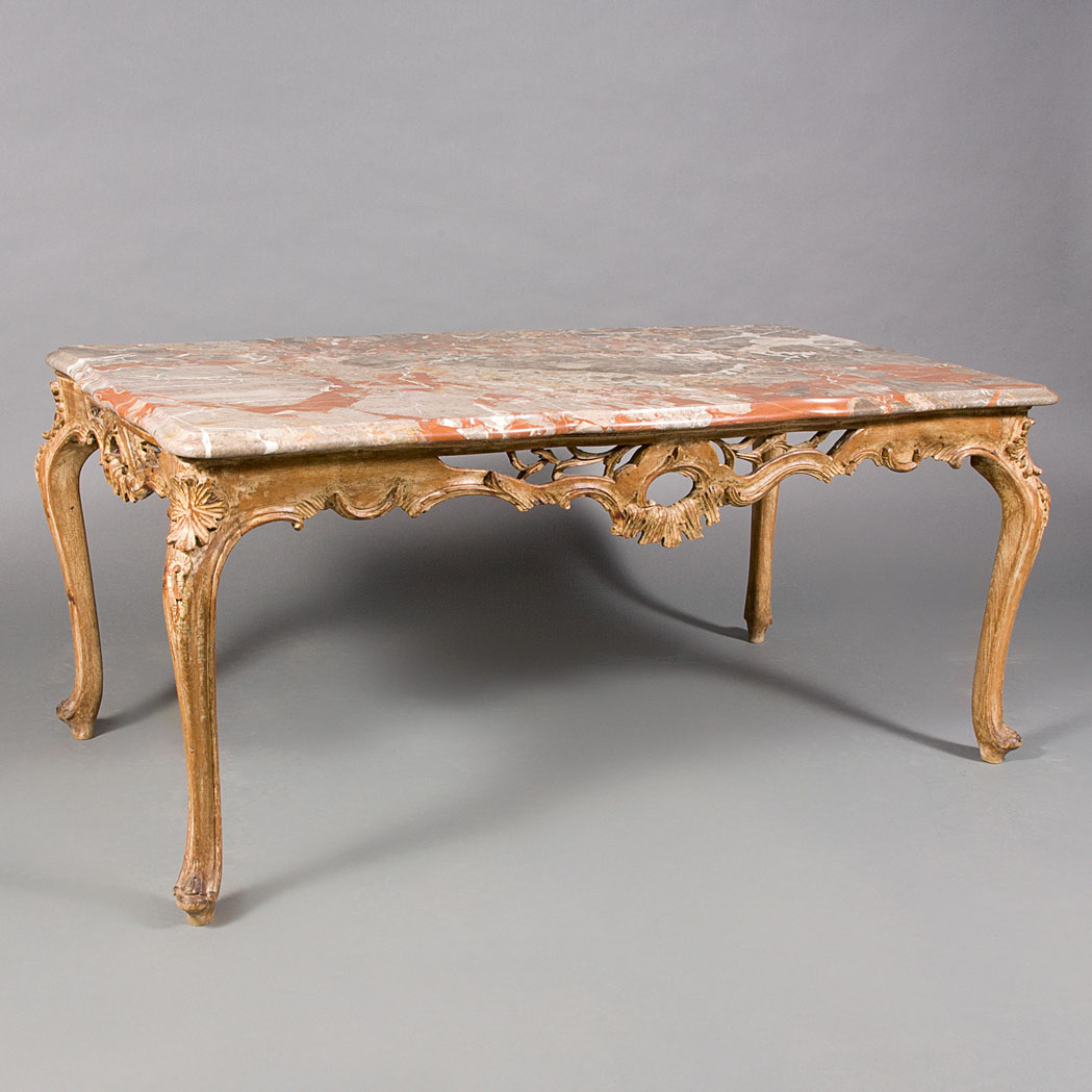 Appraisal: Rococo Style Carved Wood Low Table th Century The rectangular