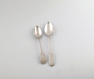 Appraisal: William Jamieson a silver Fiddle pattern tea spoon circa initialled