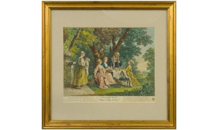 Appraisal: Antique Print framed C 'The Fortune Teller' hand coloured inches