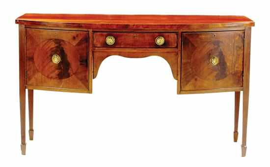 Appraisal: George III style mahogany bowfront sideboard late th century D-shaped