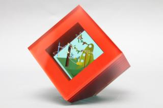 Appraisal: Elias Bohumil Czech - Cube I Painted laminated glass layers