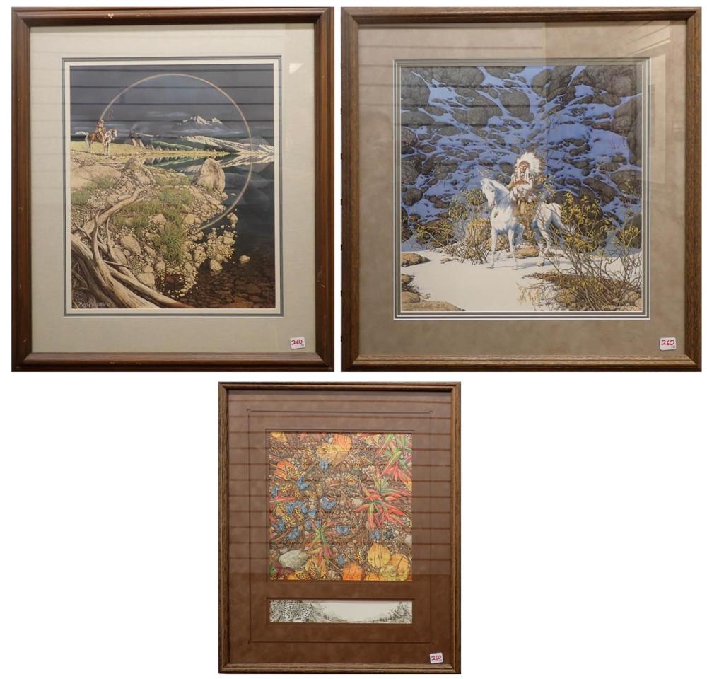 Appraisal: BEV DOOLITTLE California b three offset lithographs The Sentinel edition