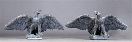 Appraisal: PAIR OF LEAD TH C EAGLES Each opposing with outstretched