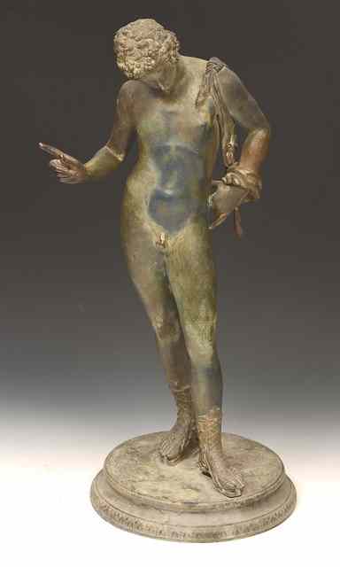 Appraisal: A TH CENTURY BRONZE FIGURE of Narcissus after the Antique