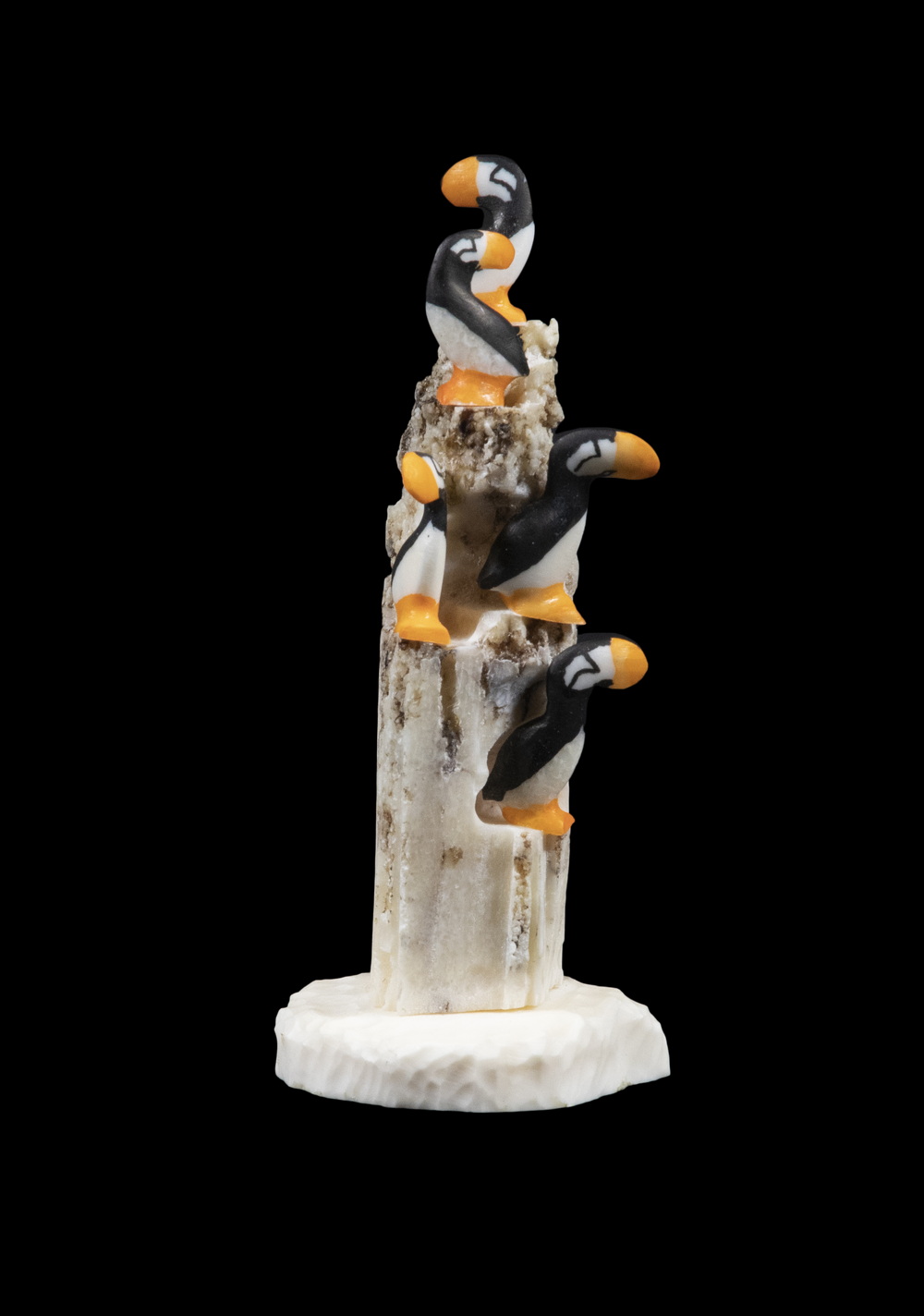 Appraisal: INUIT SCULPTURE OF A PUFFIN ROOKERY BY JUSTIN TIULANA Inupiac